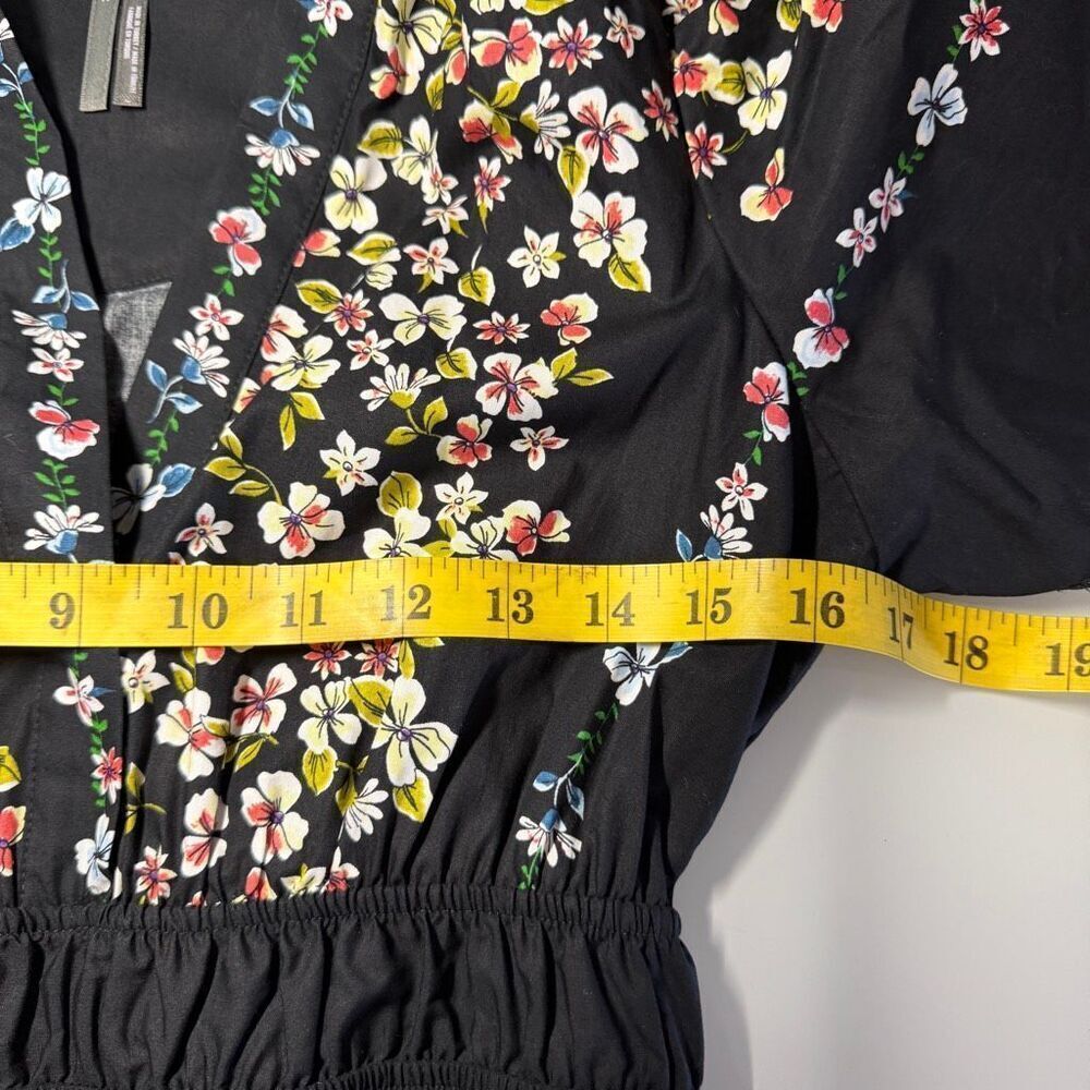 Anthropologie Black The Somerset Floral Tiered Smocked Cotton Maxi Dress Sz XXS - Picture 10 of 12